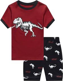 img 4 attached to Cotton Boys' Clothing: Family-Friendly Dinosaur 🦖 Pajamas for a Cozy & Fun-filled Experience