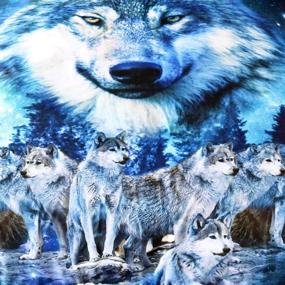 img 3 attached to Wolf Bedding Set Blue Winter Wolves Duvet Cover and Pillow Cases - Premium Wildlife Creature Bed Set for Teen Boys and Men - American Wolf Bedspread (Twin)