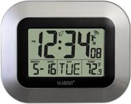 ⏰ accurate timekeeping and temperature monitoring: la crosse technology wt-8005u-s atomic digital wall clock with indoor temperature, silver logo