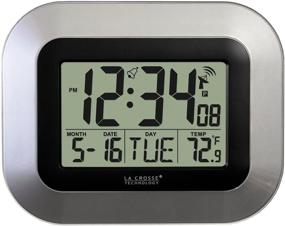 img 4 attached to ⏰ Accurate Timekeeping and Temperature Monitoring: La Crosse Technology WT-8005U-S Atomic Digital Wall Clock with Indoor Temperature, Silver