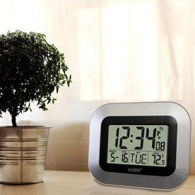 img 3 attached to ⏰ Accurate Timekeeping and Temperature Monitoring: La Crosse Technology WT-8005U-S Atomic Digital Wall Clock with Indoor Temperature, Silver