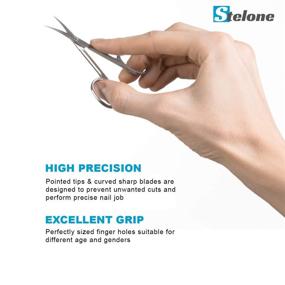 img 2 attached to ✂️ Stelone Professional Curved Blade Cuticle Scissors, Eyebrow Scissors, Stainless Steel Beauty Grooming Tools for Nails, Eyelashes & Dry Skin