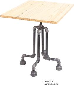 img 3 attached to Industrial Table Leg Set by PIPE DÉCOR - Rustic Side Table Base Kit in Dark Grey/Black Steel Metal