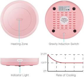 img 3 attached to Умный кофейник с функцией индукционного нагрева от BESTINNKITS: автоматический подогреватель для кружки с функцией автоматического включения/отключения для использования на офисном столе с нагревательной пластиной (до 131F/55C) - идеально подходит для свечных стаканов.