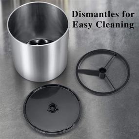 img 2 attached to 🍴 Large Stainless Steel Kitchen Utensil Holder with Drain Holes - 360° Rotating Countertop Utensil Caddy Organizer Crock with Detachable Top and Base Accessories