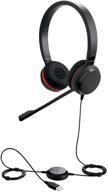 jabra evolve 30 ii проводная гарнитура, стерео, оптимизирована для ms – превосходный звук для звонков и музыки – разъем 3.5 мм/usb – профессиональная гарнитура с комфортом на весь день – улучшенный seo логотип