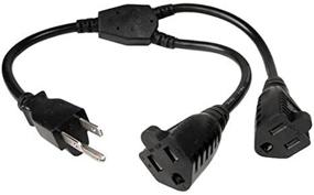 img 1 attached to Cables Unlimited 2 Outlet Xtender Power Cord Splitter: Streamline Your Power Needs