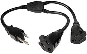 img 4 attached to Cables Unlimited 2 Outlet Xtender Power Cord Splitter: Streamline Your Power Needs