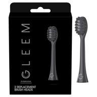 gleem electric toothbrush refill heads, 2-pack, in black logo