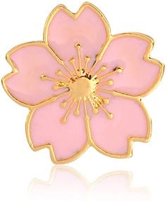 img 2 attached to 🌸 ROSTIVO Cherry Blossom Lapel Pin – Enamel Pins for Backpacks, Cute Tiny Flower Brooch Pin for Women and Girls (Pink)