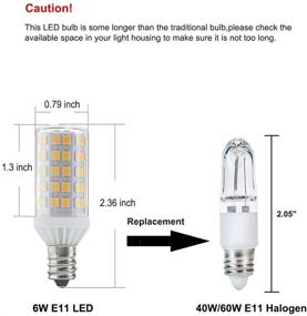 img 2 attached to 💡 Лампы Makergroup 6W E11 LED - Энергосберегающие заменители галогенных ламп мощностью 40W/50W/60W для потолочных вентиляторов, ламп, студийных осветительных приборов и других устройств - Не регулируемая яркость, светлый белый 6000K - 3 штуки в упаковке