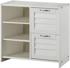 img 1 attached to 🗄️ Donco Kids Louver 2 Drawer Chest/Shelves White: Stylish and Functional Storage Solution for Kids