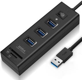 img 4 attached to 🔌 Zedela USB 3.0 Hub with SD Card Reader - 3 Port USB 3.0 Adapter + SD/TF/Micro SD Card Reader - 5Gbps SD to USB Adapter for Computer (Windows, iMac, MacBook Pro/Air, IdeaPad) with Power Switch