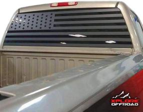 img 2 attached to Enhance Your Vehicle's Style with XPLORE OFFROAD - Black Die Cut American Flag Window Decal for Trucks, SUVs, Cars