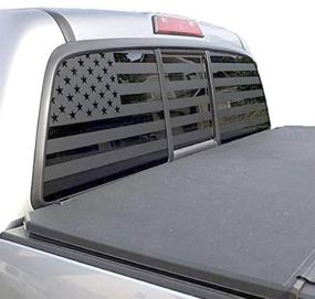img 4 attached to Enhance Your Vehicle's Style with XPLORE OFFROAD - Black Die Cut American Flag Window Decal for Trucks, SUVs, Cars