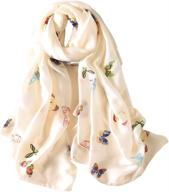 🦋 silky satin butterfly print long scarf shawls wraps for elegantly classy women by alice logo