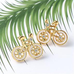 img 2 attached to 🚲 Stylish ONLYJUMP Bicycle Earrings: Creative and Minimalist Jewelry for Girls