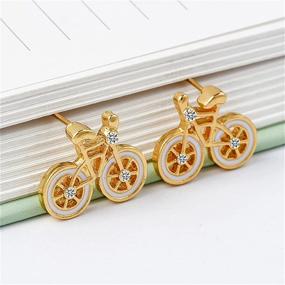 img 1 attached to 🚲 Stylish ONLYJUMP Bicycle Earrings: Creative and Minimalist Jewelry for Girls