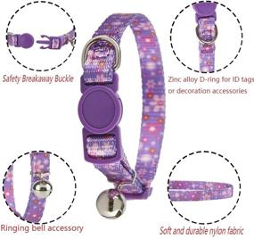 img 1 attached to 😺 YUDOTE Adjustable Breakaway Cat Collar with Bell, 2 Pack of Cute Kitty Safety Collars - Blue, Purple & Pink