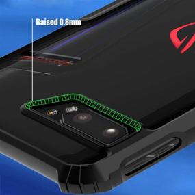 img 2 attached to Armor Shockproof Case with TPU Frame and Built-in Dust Cover for ASUS ROG Phone 2 - Clear PC Back, Air Trigger Compatible (Case Only)