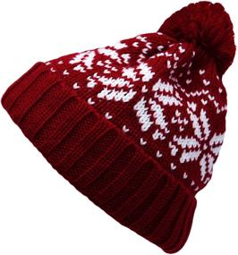 img 2 attached to 🎩 Stylish WITHMOONS Knit US Canada Flag Union Jack Pom Beanie Hat – JZP0027