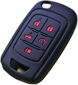 img 2 attached to 🔑 Защитный силиконовый чехол Flip Key Fob для Chevrolet Malibu, Cruze, Camaro и других моделей - черно-красный