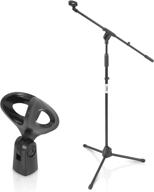 🎙️ pyle folding tripod microphone stand - universal mount, adjustable height 37.5" to 65.0" - extendable telescopic boom arm up to 28.0" - knob tension lock mechanism, model pmks3 logo