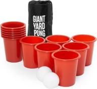 🏓 play platoon giant yard pong game set - ultimate outdoor fun with 12 buckets & 2 balls for lawn pong logo