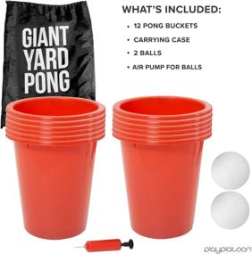 img 2 attached to 🏓 Play Platoon Giant Yard Pong Game Set - Ultimate Outdoor Fun with 12 Buckets & 2 Balls for Lawn Pong