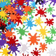 vibrant 200 piece paint splatter confetti table decor set - ideal for art themed birthdays in 8 beautiful colors logo