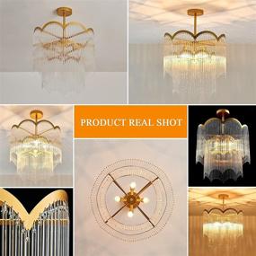 img 2 attached to YYJLX4-Light Modern Large Crystal Chandelier: Elegant Gold Ceiling Lamp for Dining Room, Living Room, and More