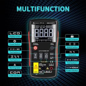 img 3 attached to Portable Auto-Ranging Digital Multimeter Tester - 9999 Counts with Frequency Counter, Voltage, Current, Resistance, Capacitance, Diode, Temperature - Includes Protective Bag