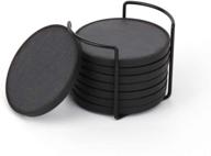 durable slate stone drink coasters holder: keep your tabletops protected in style! логотип