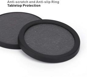 img 2 attached to Durable Slate Stone Drink Coasters Holder: Keep Your Tabletops Protected in Style!