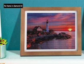 img 3 attached to 🖼️ SKRYUIE Full Drill 5D Diamond Painting Kit - Sunset Reef Lighthouse DIY Rhinestone Art Craft Set - Decorate with Sparkling Gems - 30x40cm