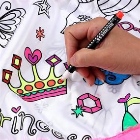 img 2 attached to 🎨 Princess Fabric Markers with Self-Adhesive - Enrichment for Quality Designs