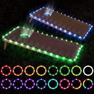 led cornhole lights: remote control edge and ring led lights - 16 color change - perfect addition for nighttime bean bag toss cornhole games at the family backyard - 2 sets logo