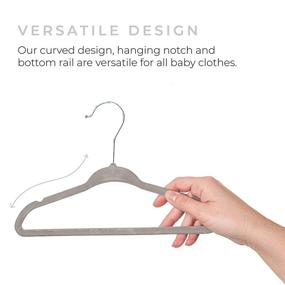 img 2 attached to 👶 Baby Nest Designs Grey Baby Hangers: Organize Nursery with Matching Closet Dividers, 15x Velvet Hangers for Baby Clothes