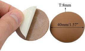 img 4 attached to 🛡️ 10PCS Self-Adhesive Silicone Wall Protectors - 40 mm/1.57" Diameter Door Handle Bumper Guard Stopper (Brown)