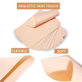 img 2 attached to 🖌️ WeekShow Tattoo Skin Practice, 10Pcs of 8×6×0.04” Double Sided Silicone Fake Skin for Microblading and Tattoo Supplies