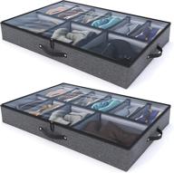 👠 woffit ultimate under bed storage organizer – adjustable dividers for shoes, boots, heels & accessories - set of 2 underbed organizers fit 24 pairs of kids, men & women shoes логотип