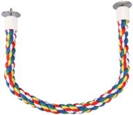 keersi colorful rotate cotton rope bird perch stand- ideal for parrots, budgies, cockatiels, and more! logo