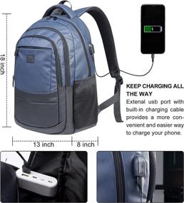 img 2 attached to Backpack Compartment Charging Backpacks Waterproof