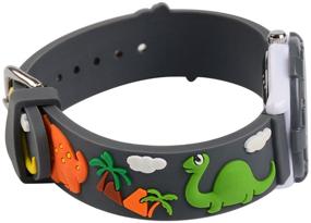 img 1 attached to Venhoo Kids Watches: Cute 3D Cartoon Waterproof Silicone Wrist Watch for Boys - Gray Dinosaur