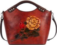 👜 genuine leather handbag for women - retro style satchel with matching wallet logo