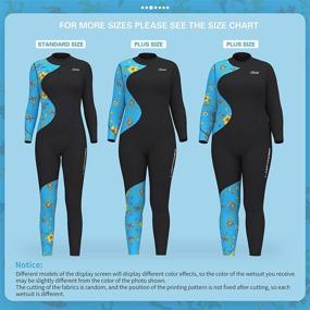 img 2 attached to Hevto Women's 3mm Neoprene Full Scuba Diving Surfing SUP Wetsuits - Keep Warm Back Zip for Swimming Kayak