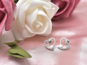 img 1 attached to 💎 Stunning Sterling Silver Heart Earrings: Hypoallergenic CZ Studs for Girls & Women