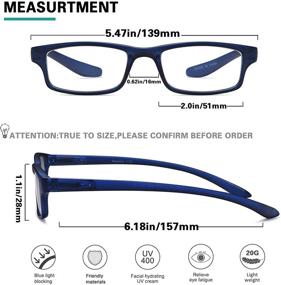 img 3 attached to Blue Light Blocking Reading Glasses for Men and Women - 2 Pack Computer Readers, Lightweight Eyewear in Blue/Black