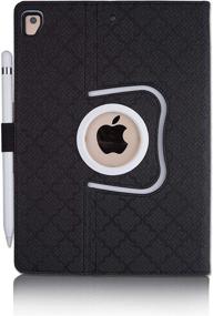 img 2 attached to 📱 Thankscase iPad 9.7 inch 2018 2017 Case: Rotating Smart Cover with Stand, Wallet Pocket, and Hand Strap for Apple iPad 6th Gen 5th Gen, iPad Air 2 (Black Q Weave)