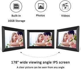 img 2 attached to 🖼️ WiFi цифровая фоторамка FRAMEO: Бесперебойное обмен фотографиями и потрясающее просмотр с 10.1-дюймовым HD IPS сенсорным экраном, 16ГБ памяти и простой настройкой